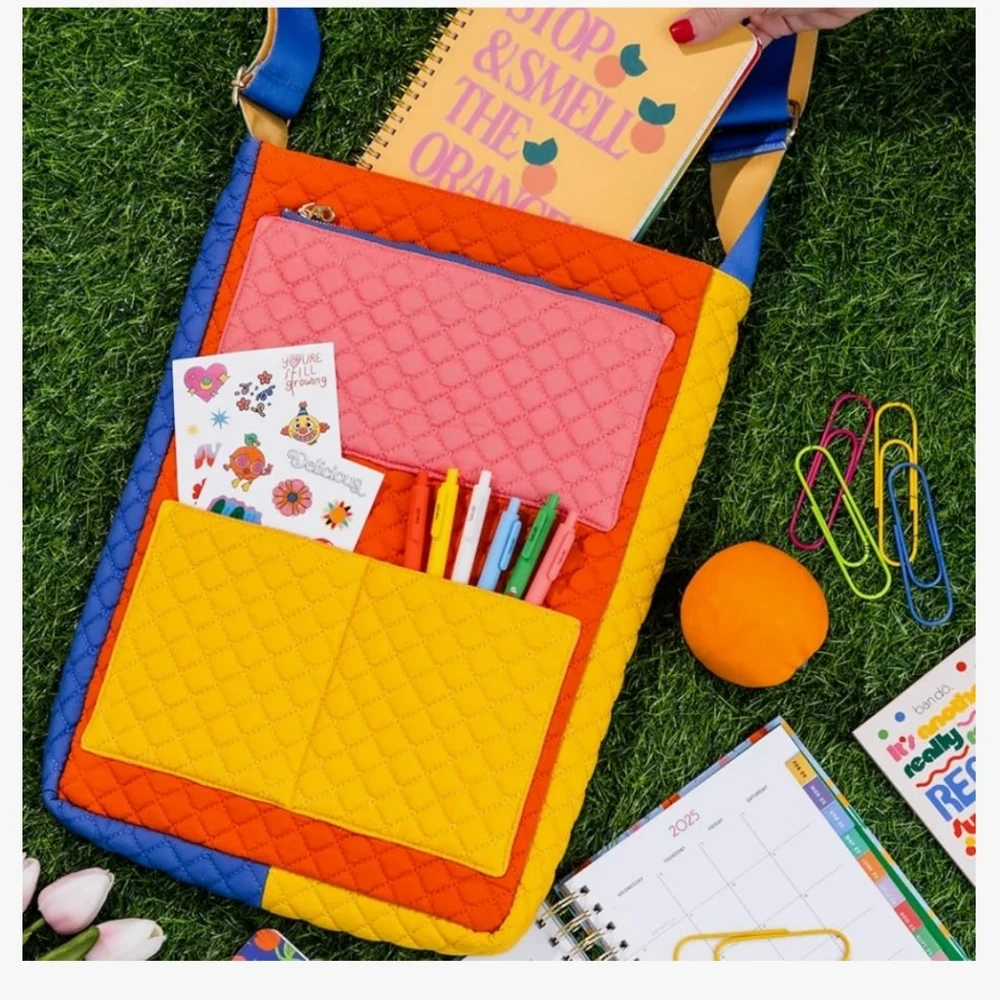 Ban.do Colorful Go-Go‎ Laptop Large Capacity colorblock Quilted Tote brand new
